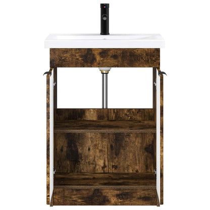vidaXL Bathroom Furniture Set Smoked Oak 78.5 x 37.5 x 81 cm 3