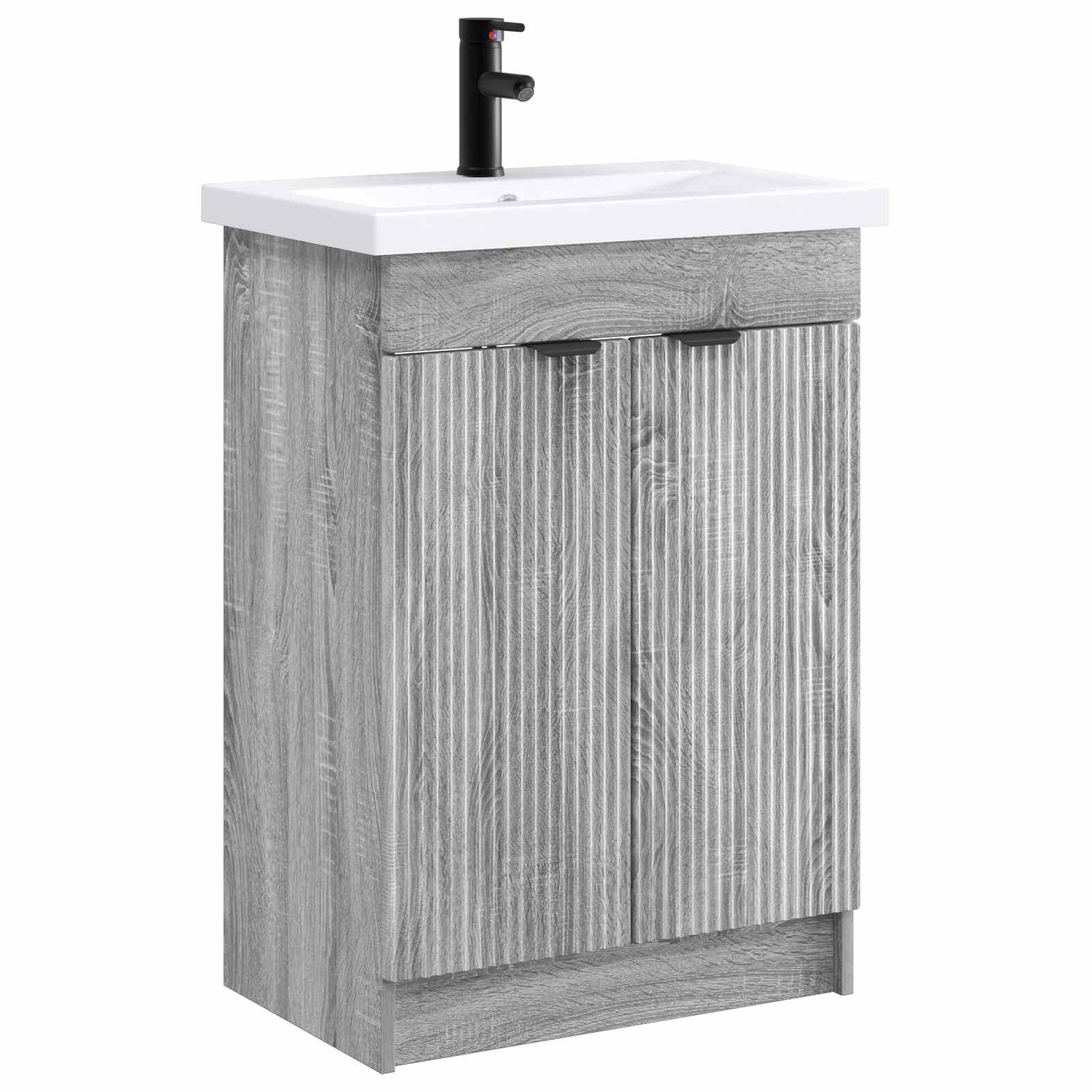 vidaXL Bathroom Furniture Set Grey Sonoma 78.5 x 37.5 x 81 cm 2