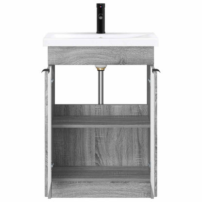 vidaXL Bathroom Furniture Set Grey Sonoma 78.5 x 37.5 x 81 cm 3