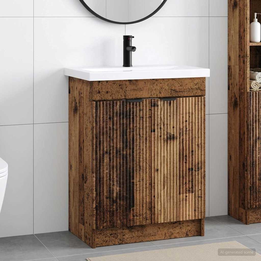 vidaXL Bathroom Furniture Set Old Wood 78.5 x 37.5 x 81 cm 1
