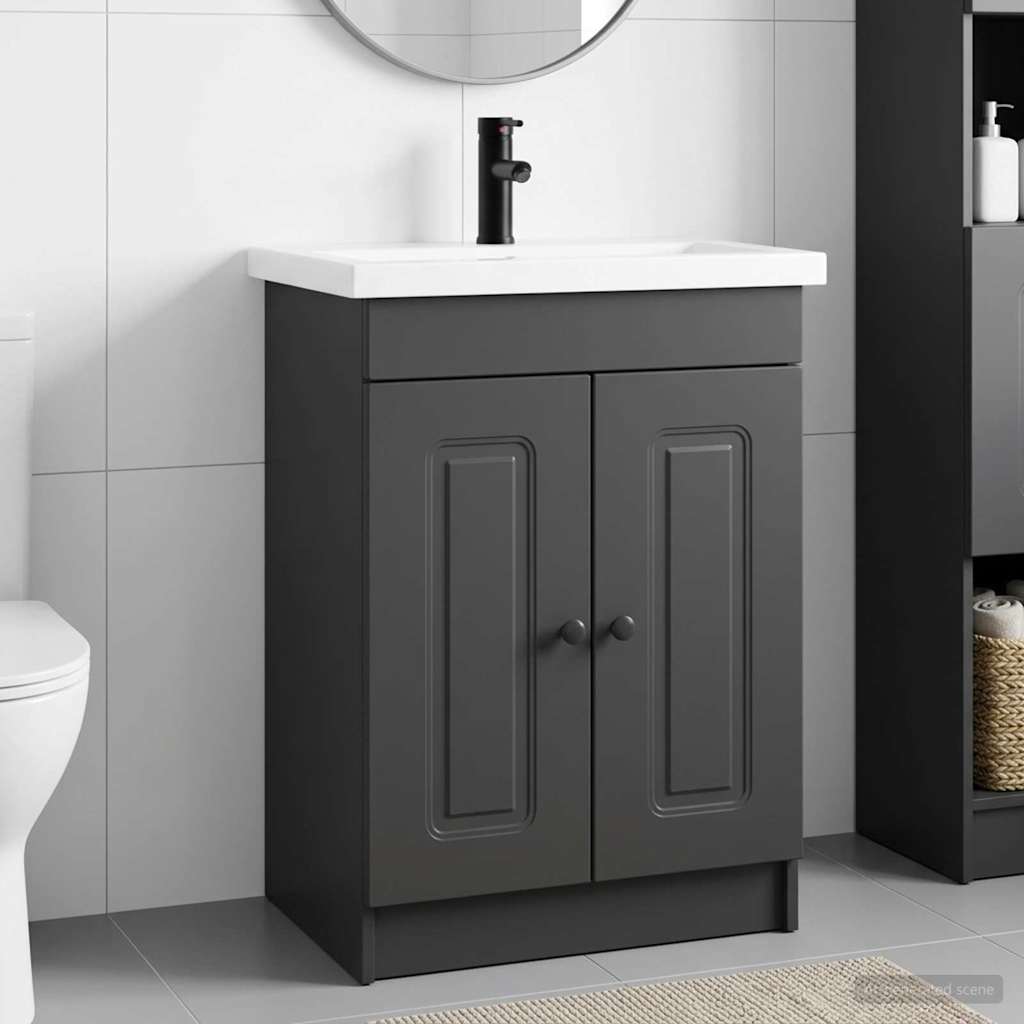 vidaXL Bathroom Furniture Set Black 78.5 x 37.5 x 81 cm 1