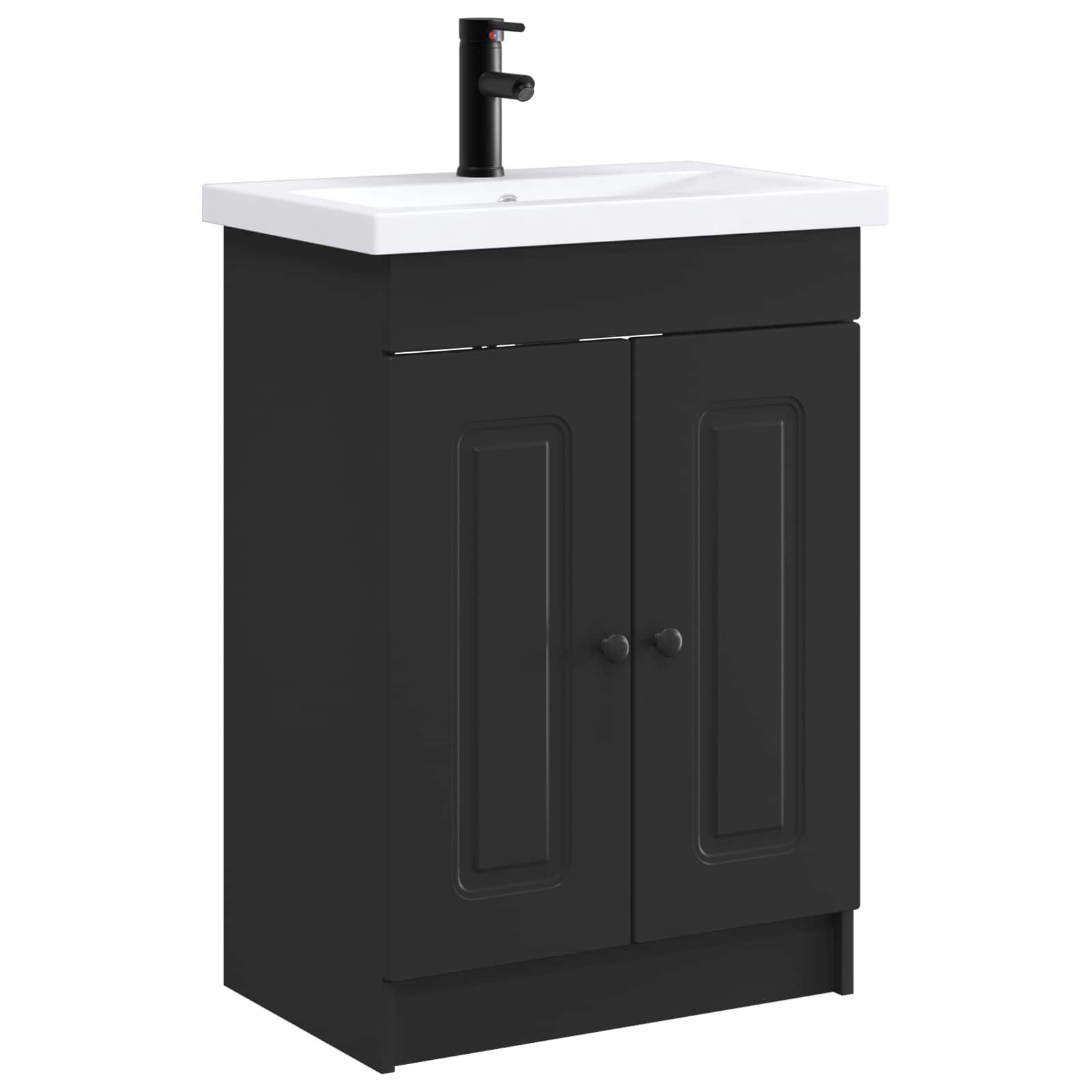 vidaXL Bathroom Furniture Set Black 78.5 x 37.5 x 81 cm 2