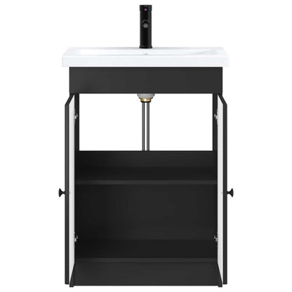vidaXL Bathroom Furniture Set Black 78.5 x 37.5 x 81 cm 3