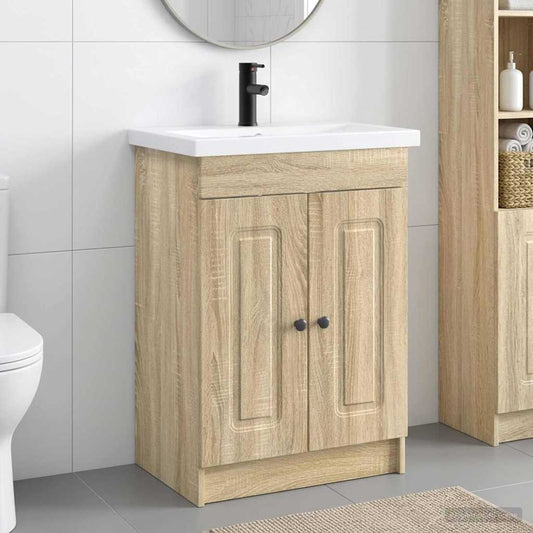 vidaXL Bathroom Furniture Set Sonoma Oak 78.5 x 37.5 x 81 cm 1