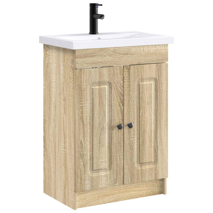 vidaXL Bathroom Furniture Set Sonoma Oak 78.5 x 37.5 x 81 cm 2