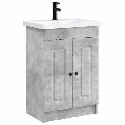 vidaXL Bathroom Furniture Set Concrete Grey 78.5 x 37.5 x 81 cm 2