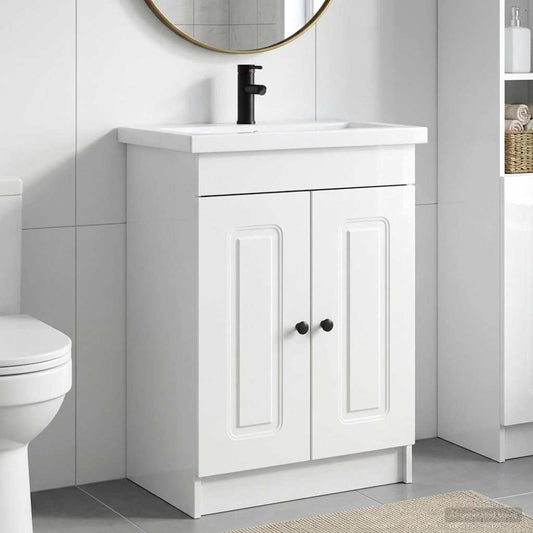 vidaXL Bathroom Furniture Set High Gloss White 78.5 x 37.5 x 81 cm 1