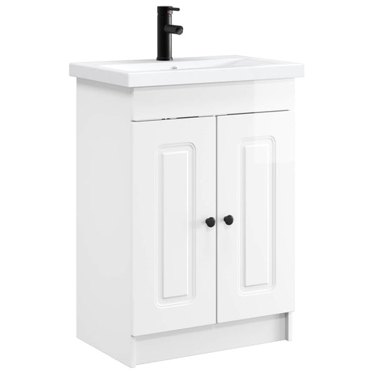 vidaXL Bathroom Furniture Set High Gloss White 78.5 x 37.5 x 81 cm 2