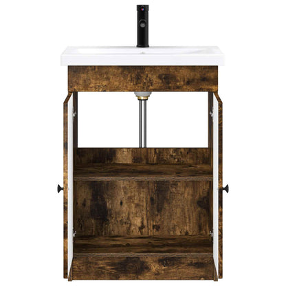 vidaXL Bathroom Furniture Set Smoked Oak 78.5 x 37.5 x 81 cm 3