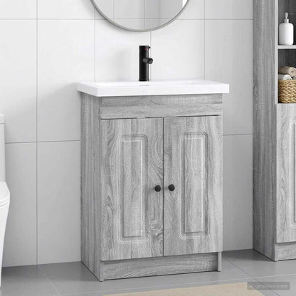 vidaXL Bathroom Furniture Set Grey Sonoma 78.5 x 37.5 x 81 cm 1