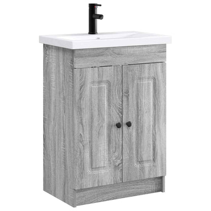 vidaXL Bathroom Furniture Set Grey Sonoma 78.5 x 37.5 x 81 cm 2