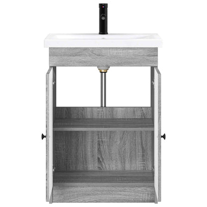 vidaXL Bathroom Furniture Set Grey Sonoma 78.5 x 37.5 x 81 cm 3