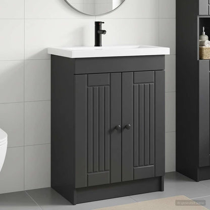 vidaXL Bathroom Furniture Set Black 78.5 x 37.5 x 81 cm 1