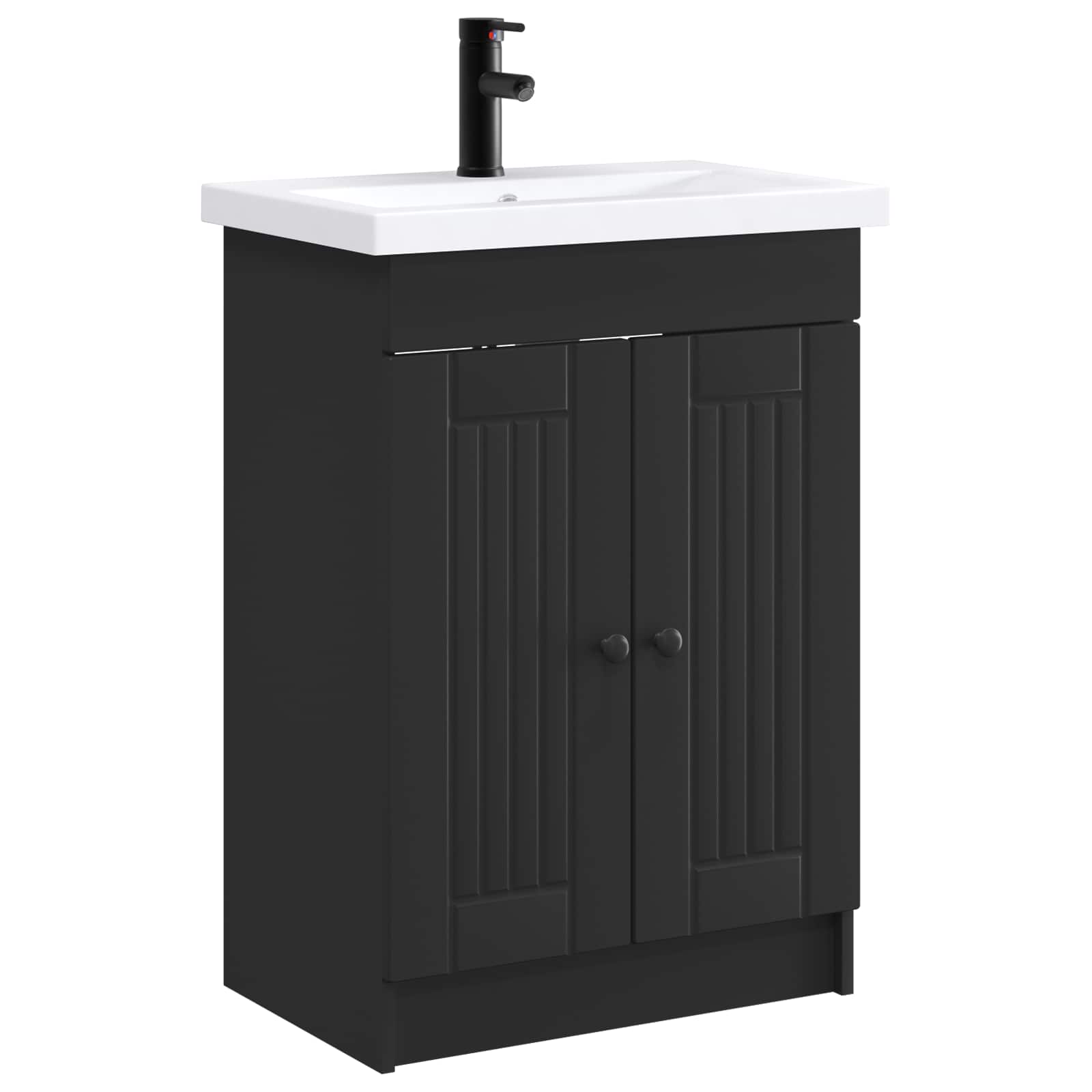vidaXL Bathroom Furniture Set Black 78.5 x 37.5 x 81 cm 2