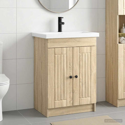 vidaXL Bathroom Furniture Set Sonoma Oak 78.5 x 37.5 x 81 cm 1