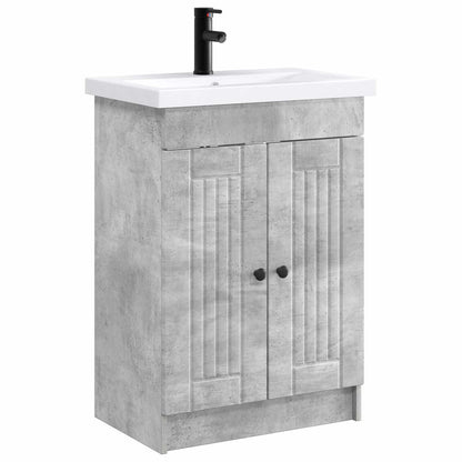 vidaXL Bathroom Furniture Set Concrete Grey 78.5 x 37.5 x 81 cm 2