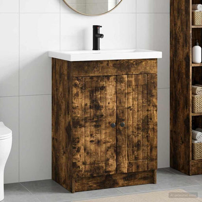 vidaXL Bathroom Furniture Set Smoked Oak 78.5 x 37.5 x 81 cm 1