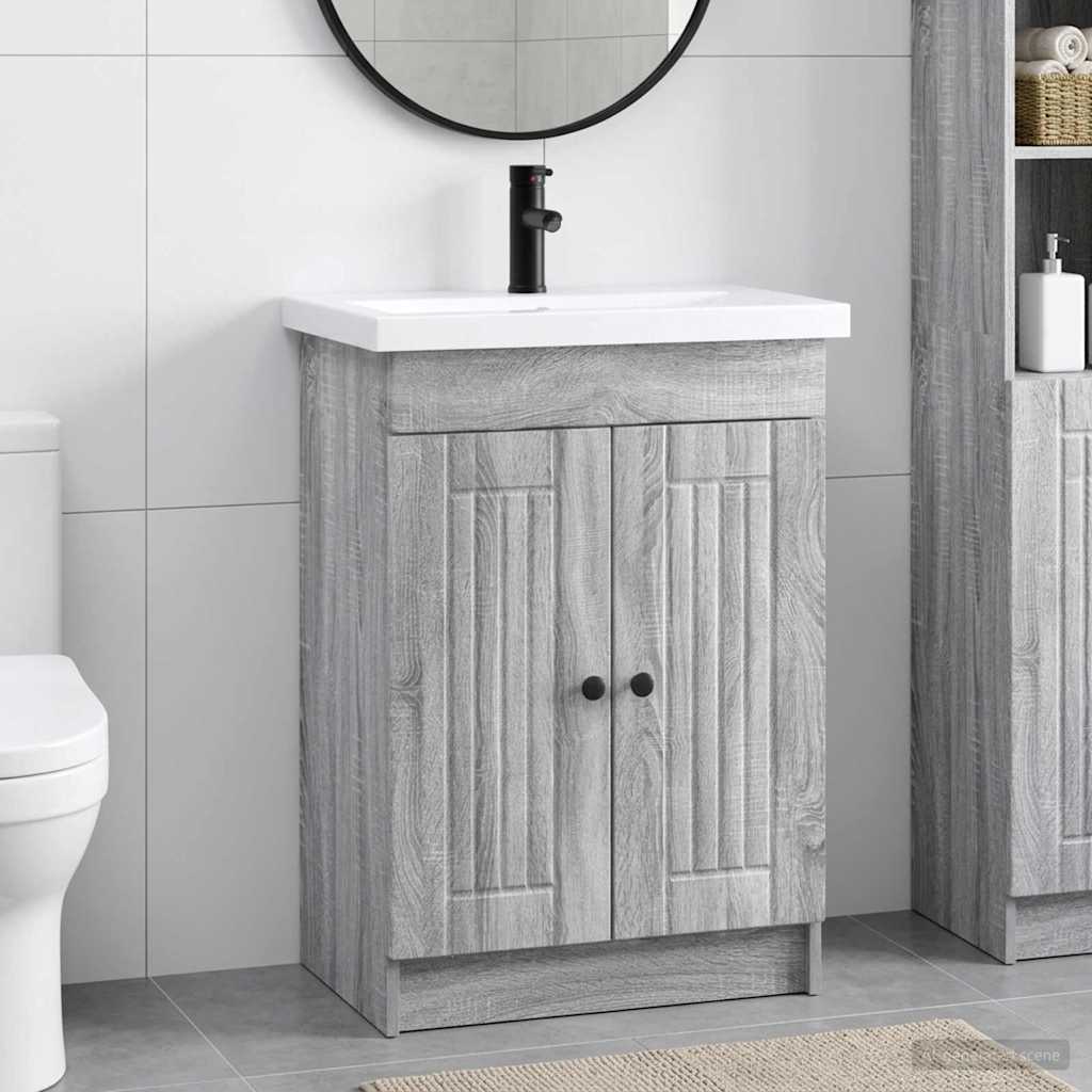 vidaXL Bathroom Furniture Set Grey Sonoma 78.5 x 37.5 x 81 cm 1