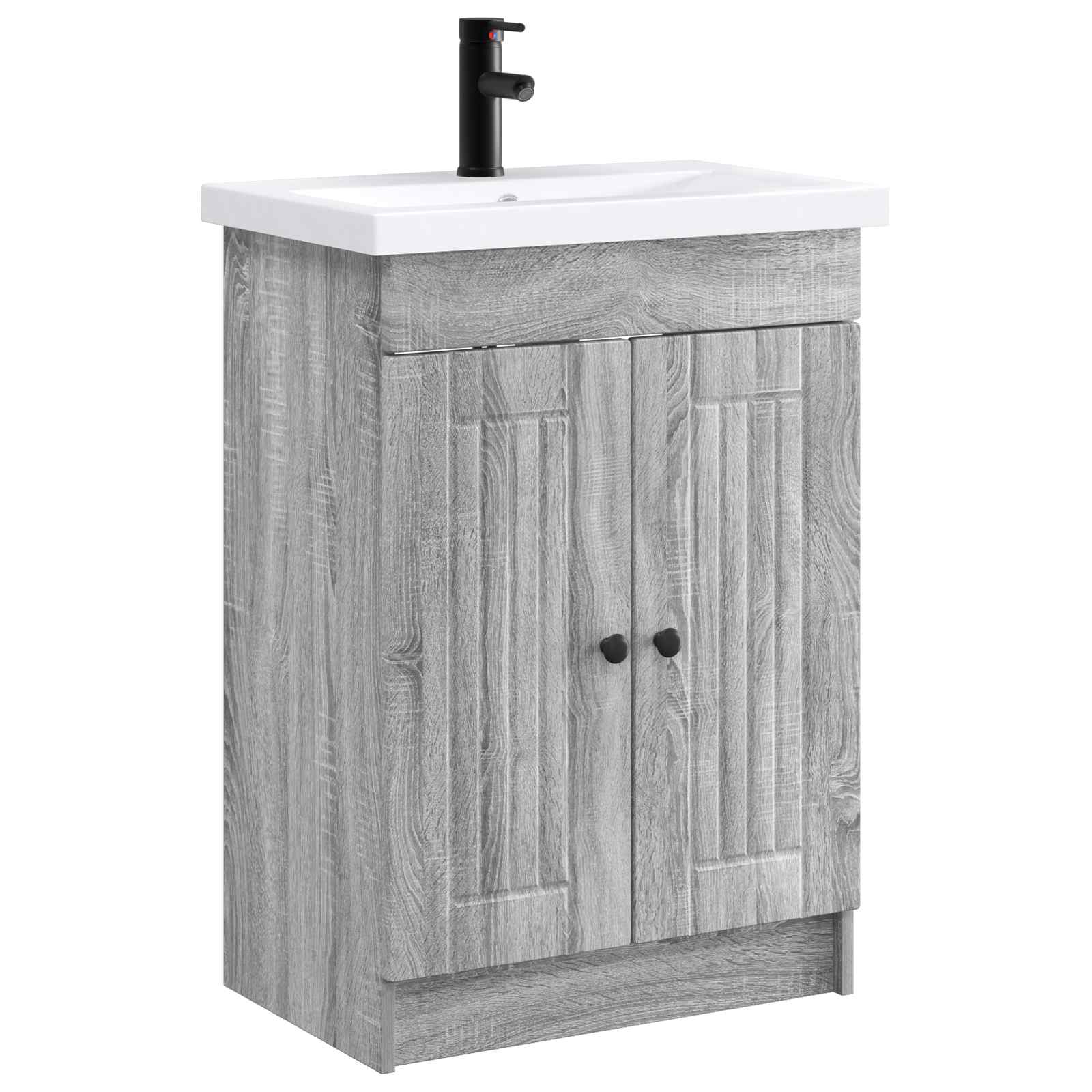 vidaXL Bathroom Furniture Set Grey Sonoma 78.5 x 37.5 x 81 cm 2