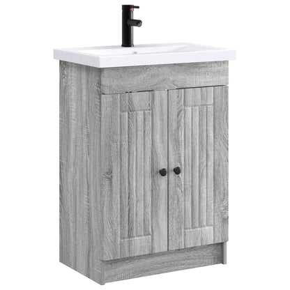 vidaXL Bathroom Furniture Set Grey Sonoma 78.5 x 37.5 x 81 cm 2