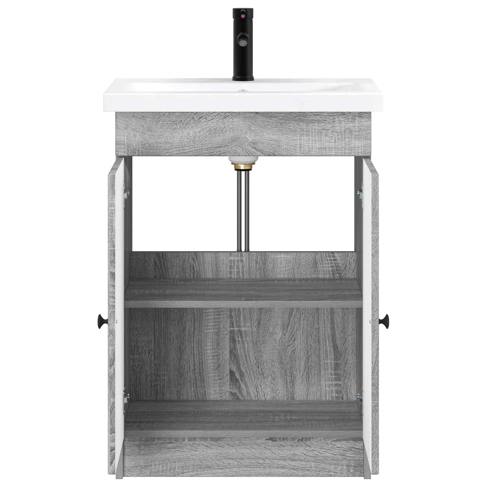 vidaXL Bathroom Furniture Set Grey Sonoma 78.5 x 37.5 x 81 cm 3