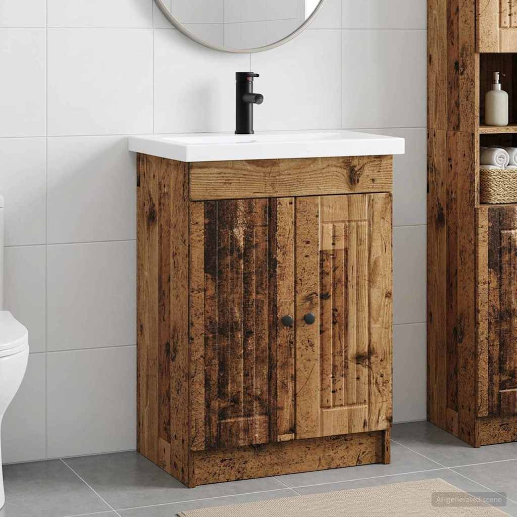 vidaXL Bathroom Furniture Set Old Wood 78.5 x 37.5 x 81 cm 1