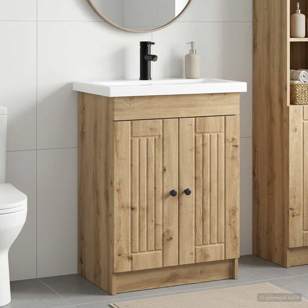 vidaXL Bathroom Furniture Set Artisan Oak 78.5 x 37.5 x 81 cm 1