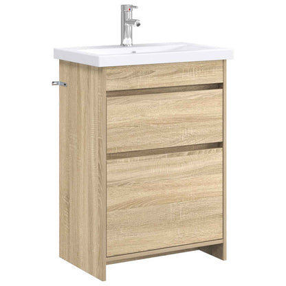 vidaXL Bathroom Furniture Set Sonoma Oak 61 x 40 x 84.5 cm 2