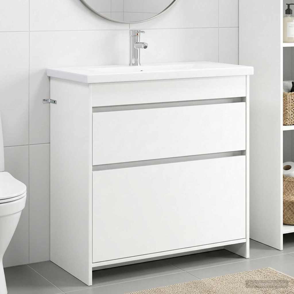 vidaXL Bathroom Furniture Set White 81 x 40 x 84.5 cm Engineered Wood 1