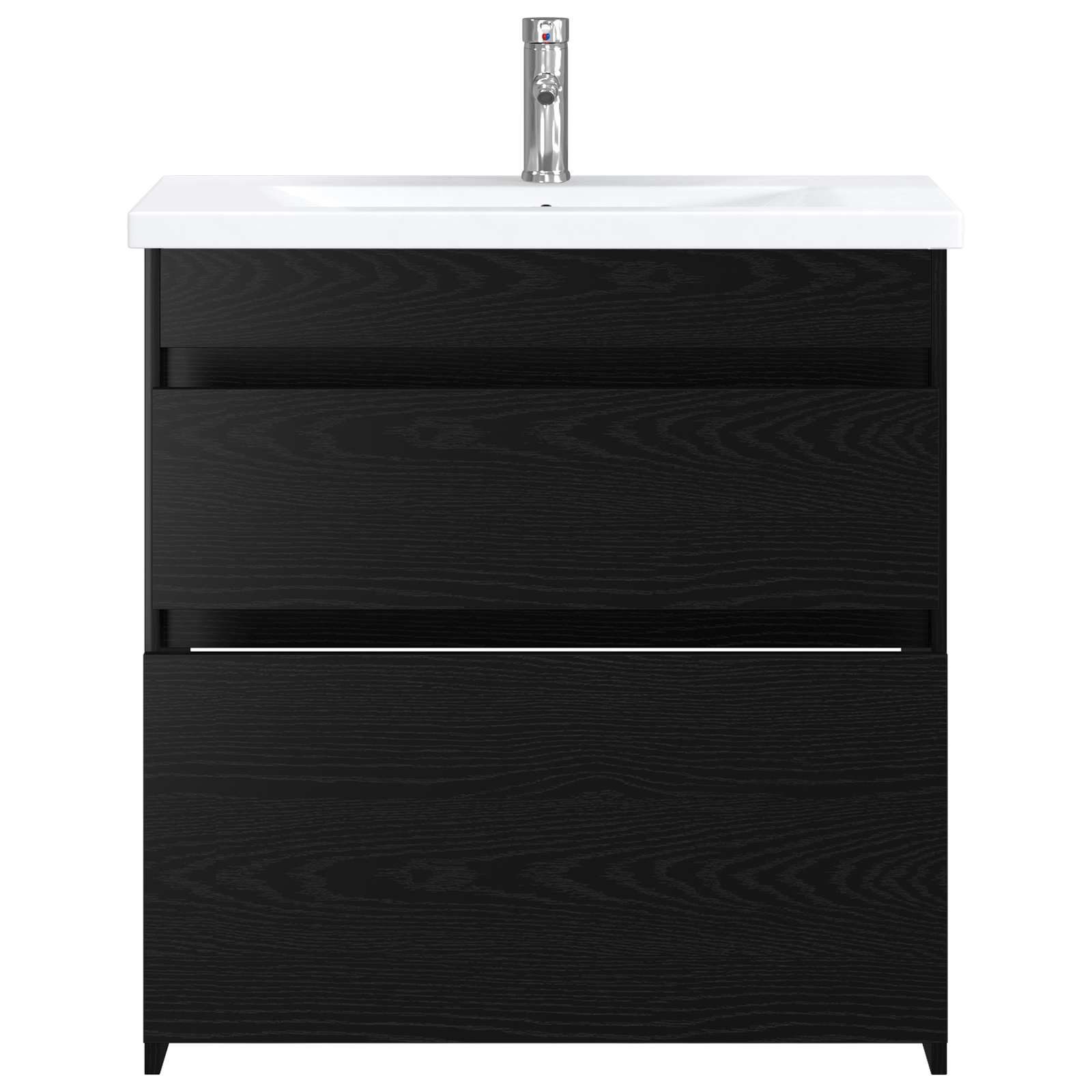 vidaXL Bathroom Furniture Set Black Oak 81 x 40 x 84.5 cm 3