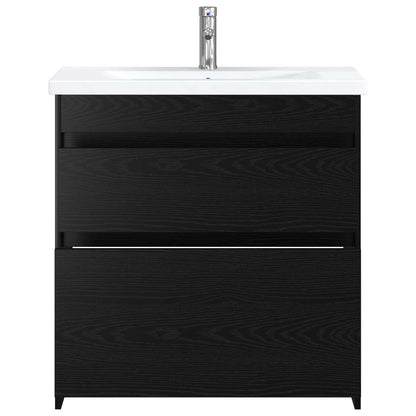 vidaXL Bathroom Furniture Set Black Oak 81 x 40 x 84.5 cm 3