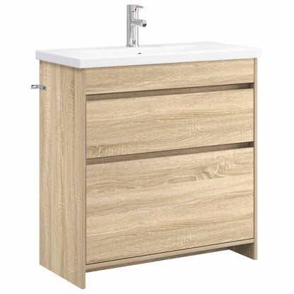 vidaXL Bathroom Furniture Set Sonoma Oak 81 x 40 x 84.5 cm 2