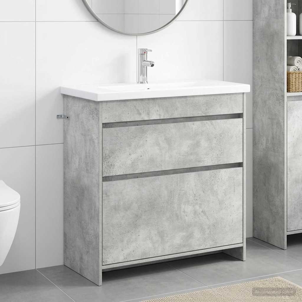 vidaXL Bathroom Furniture Set Concrete Grey 81 x 40 x 84.5 cm 1