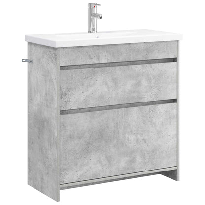 vidaXL Bathroom Furniture Set Concrete Grey 81 x 40 x 84.5 cm 2