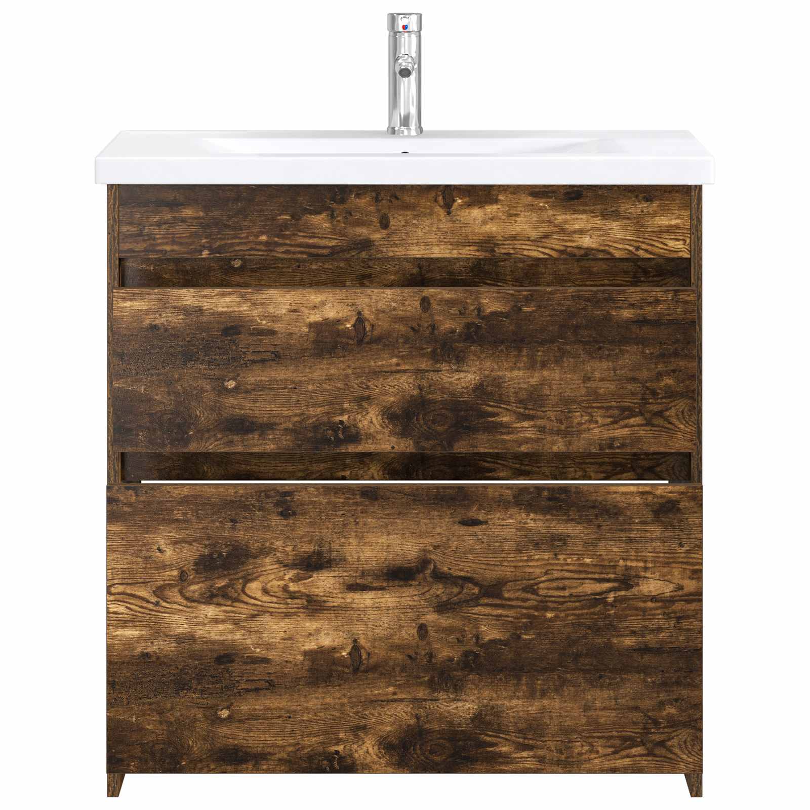 vidaXL Bathroom Furniture Set Smoked Oak 81 x 40 x 84.5 cm 3
