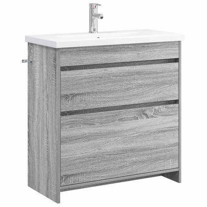 vidaXL Bathroom Furniture Set Grey Sonoma 81 x 40 x 84.5 cm 2