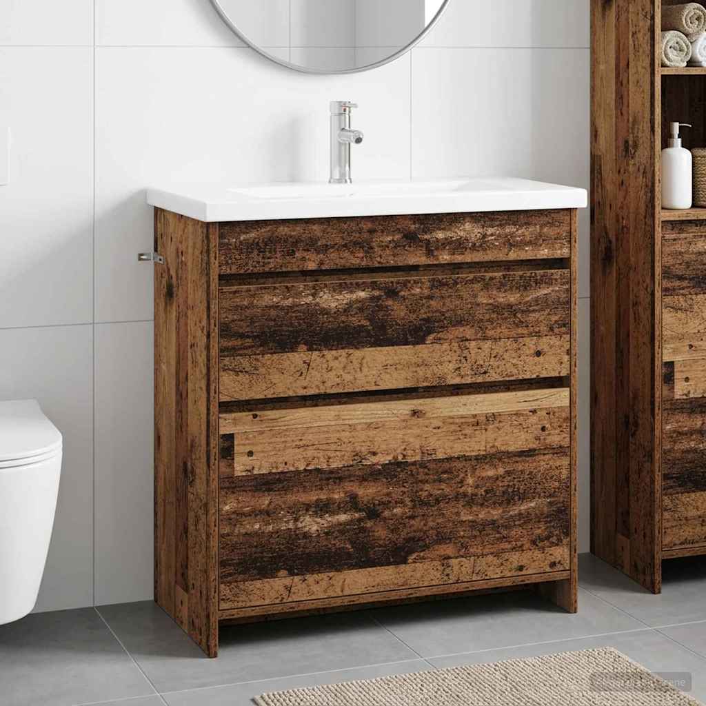 vidaXL Bathroom Furniture Set Old Wood 81 x 40 x 84.5 cm 1