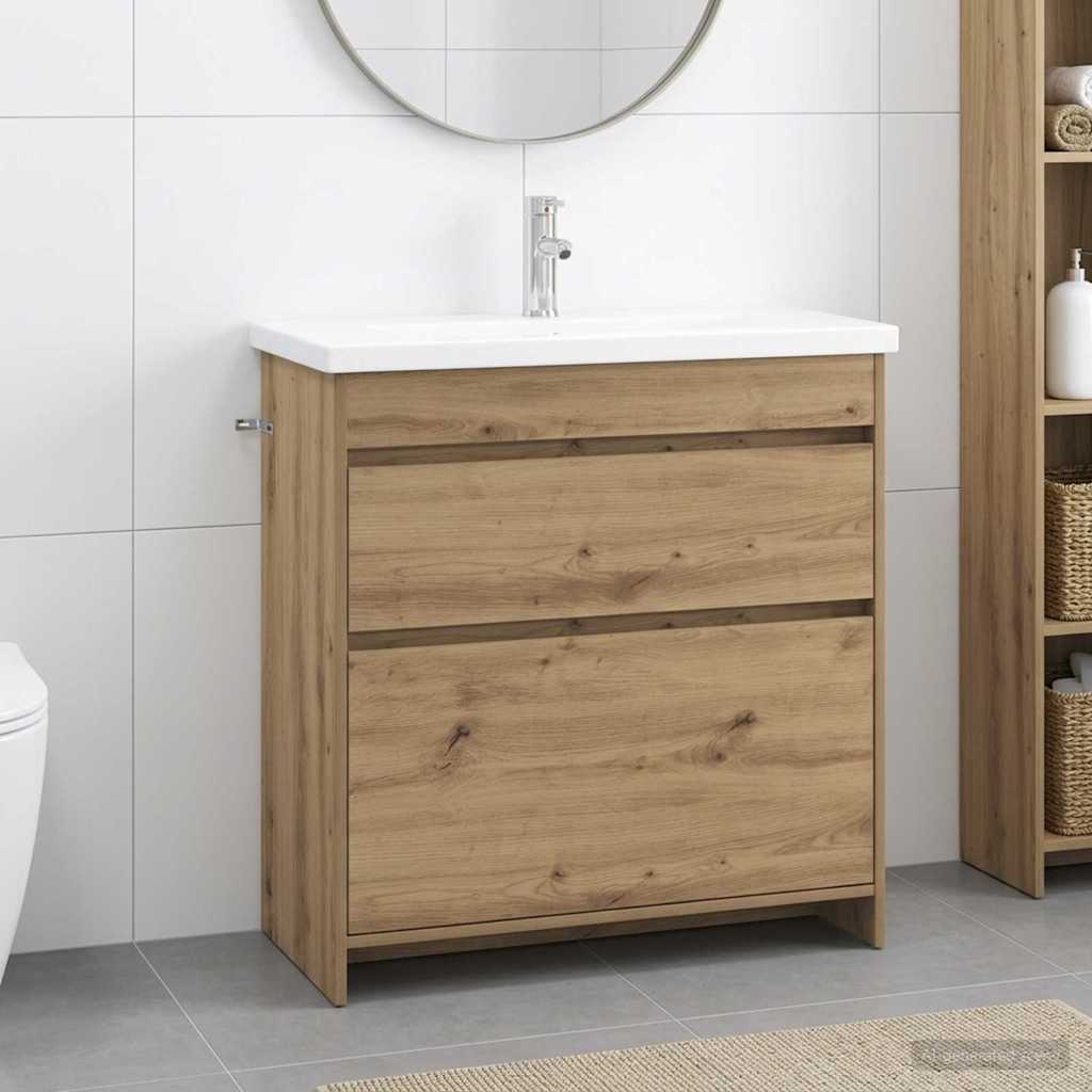 vidaXL Bathroom Furniture Set Artisan Oak 81 x 40 x 84.5 cm 1