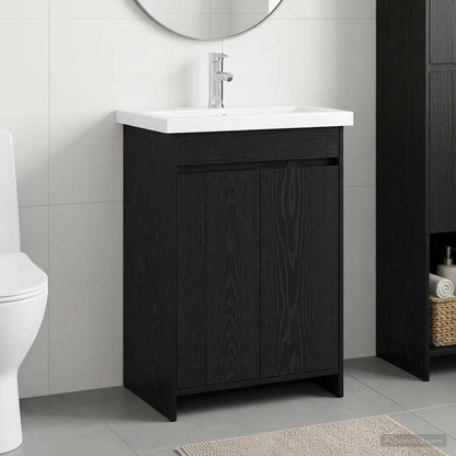 vidaXL Bathroom Furniture Set Black Oak 81 x 40 x 84.5 cm 1