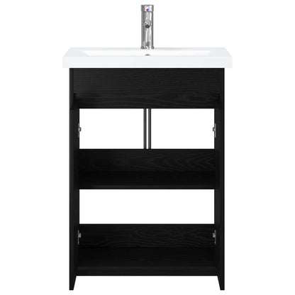 vidaXL Bathroom Furniture Set Black Oak 81 x 40 x 84.5 cm 3