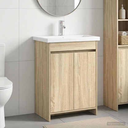 vidaXL Bathroom Furniture Set Sonoma Oak 81 x 40 x 84.5 cm 1