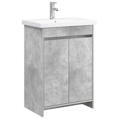 vidaXL Bathroom Furniture Set Concrete Grey 81 x 40 x 84.5 cm 2