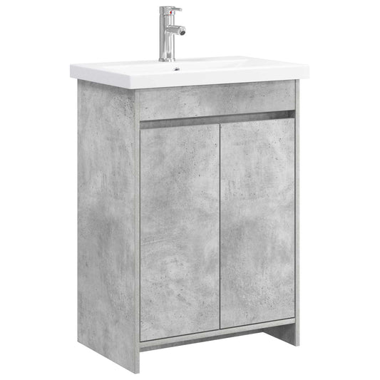 vidaXL Bathroom Furniture Set Concrete Grey 81 x 40 x 84.5 cm 2