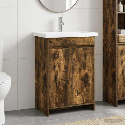 vidaXL Bathroom Furniture Set Smoked Oak 81 x 40 x 84.5 cm 1