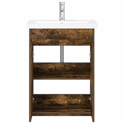 vidaXL Bathroom Furniture Set Smoked Oak 81 x 40 x 84.5 cm 3