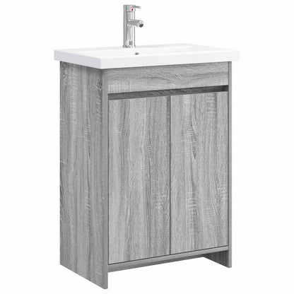 vidaXL Bathroom Furniture Set Grey Sonoma 81 x 40 x 84.5 cm 2
