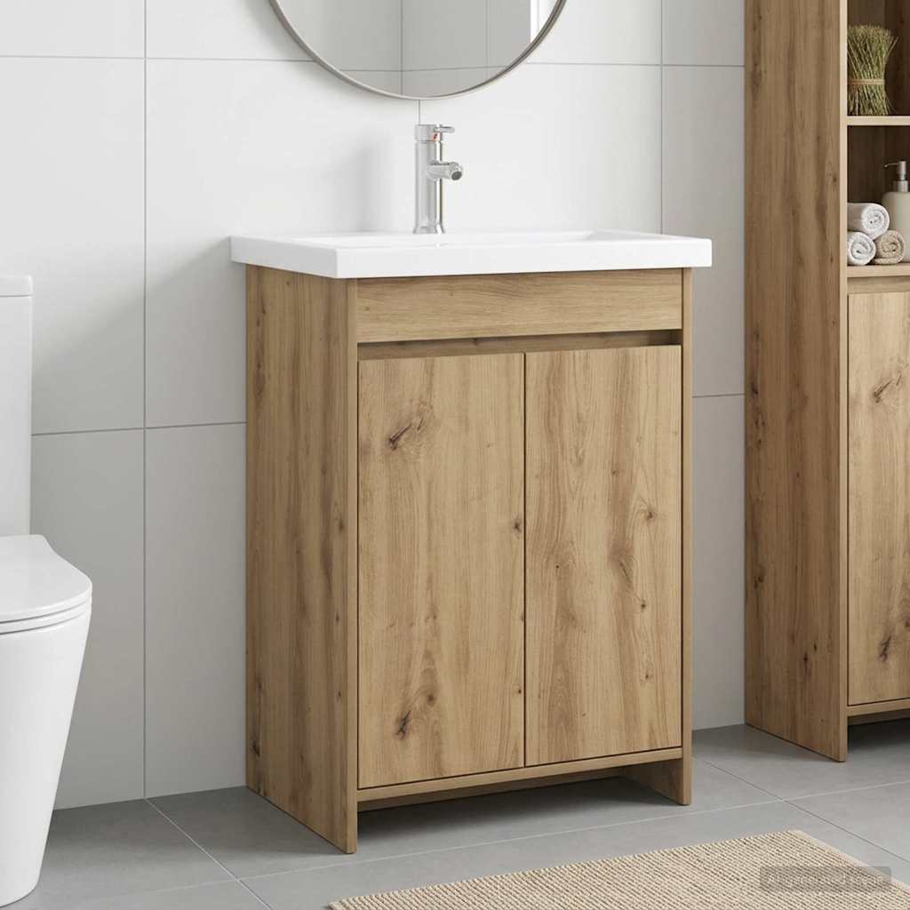 vidaXL Bathroom Furniture Set Artisan Oak 81 x 40 x 84.5 cm 1