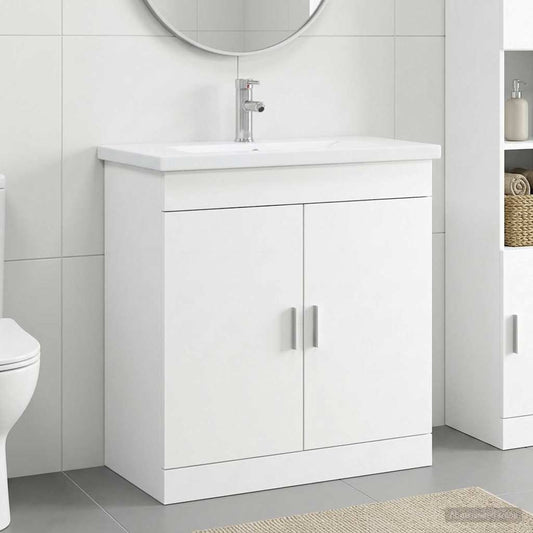 vidaXL Bathroom Furniture Set White 81 x 40 x 84.5 cm Engineered Wood 1