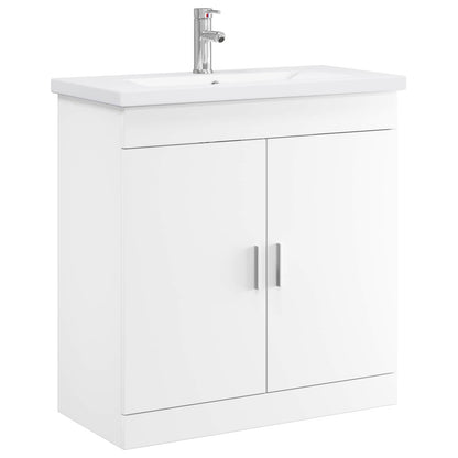vidaXL Bathroom Furniture Set White 81 x 40 x 84.5 cm Engineered Wood 2