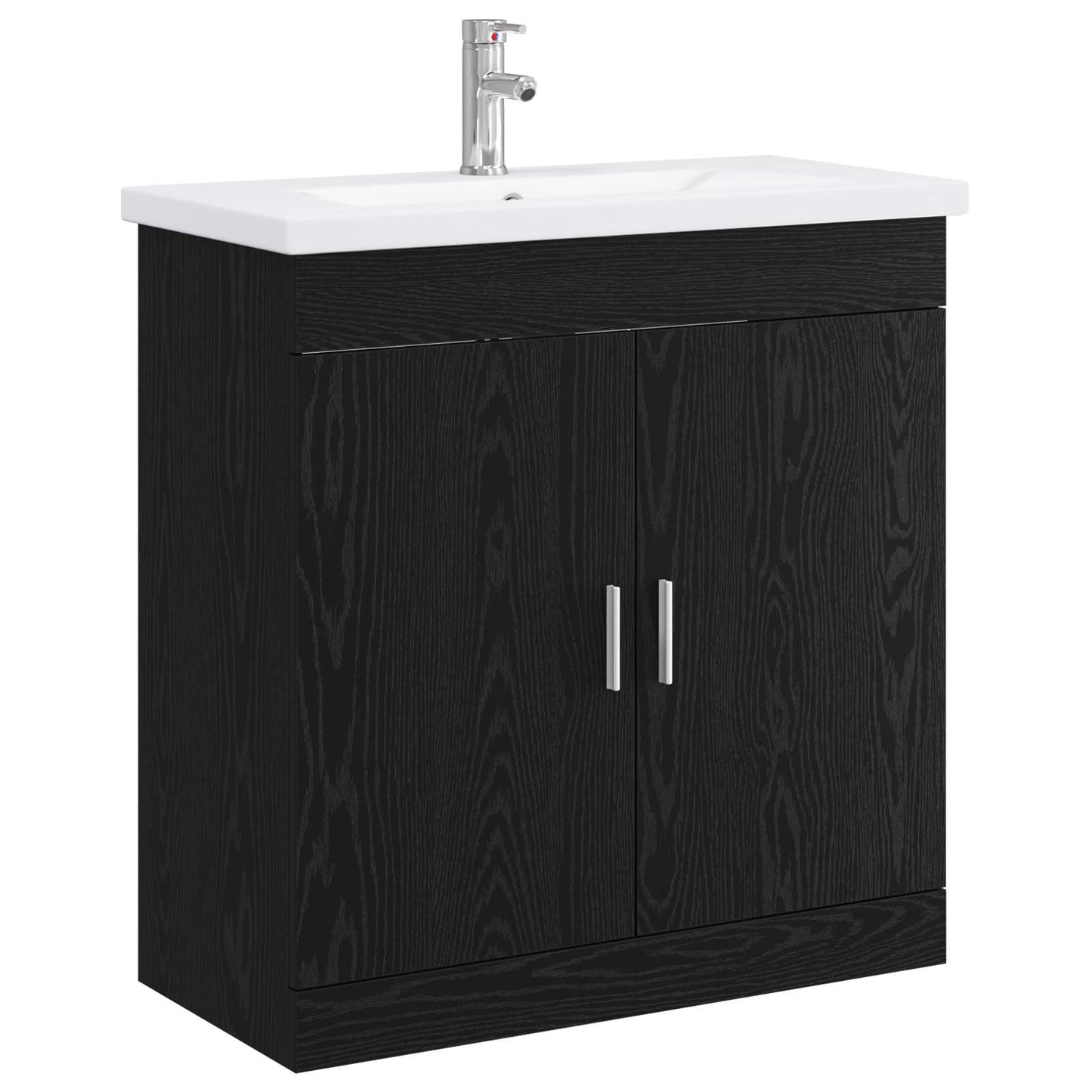 vidaXL Bathroom Furniture Set Black Oak 81 x 40 x 84.5 cm 2